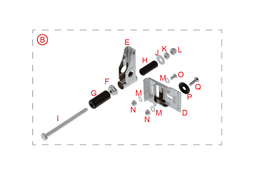 Complete connection kit for chassis with tube Ø 30 mm