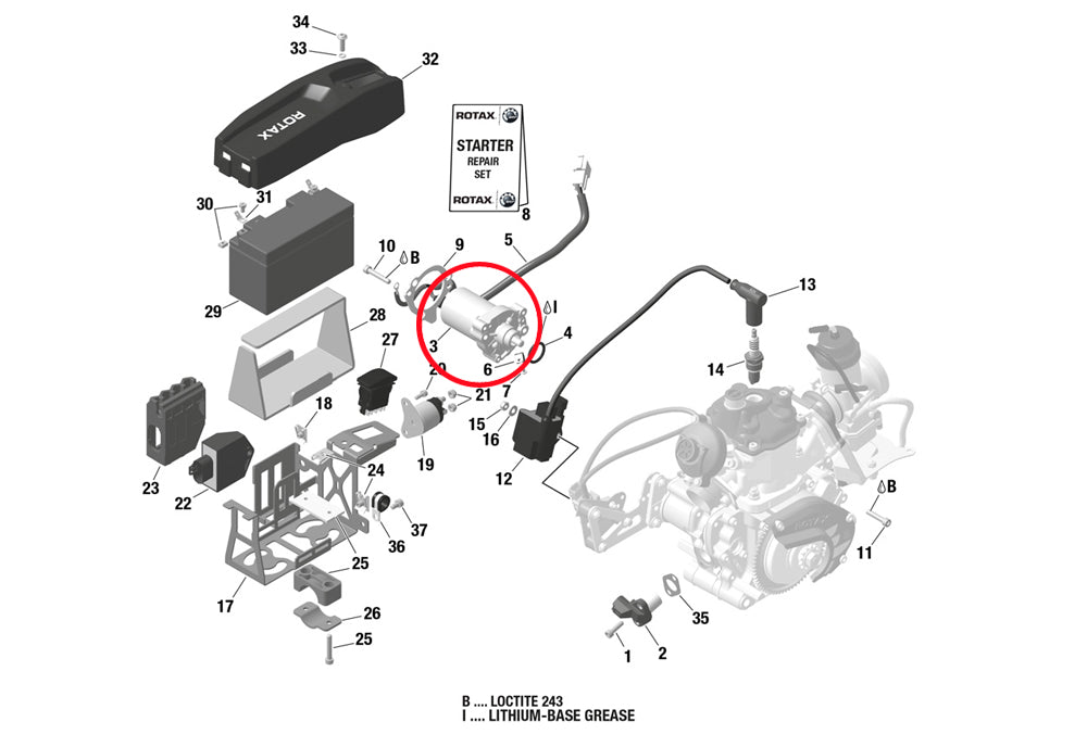 ELECTRIC STARTER ASSY 2017+