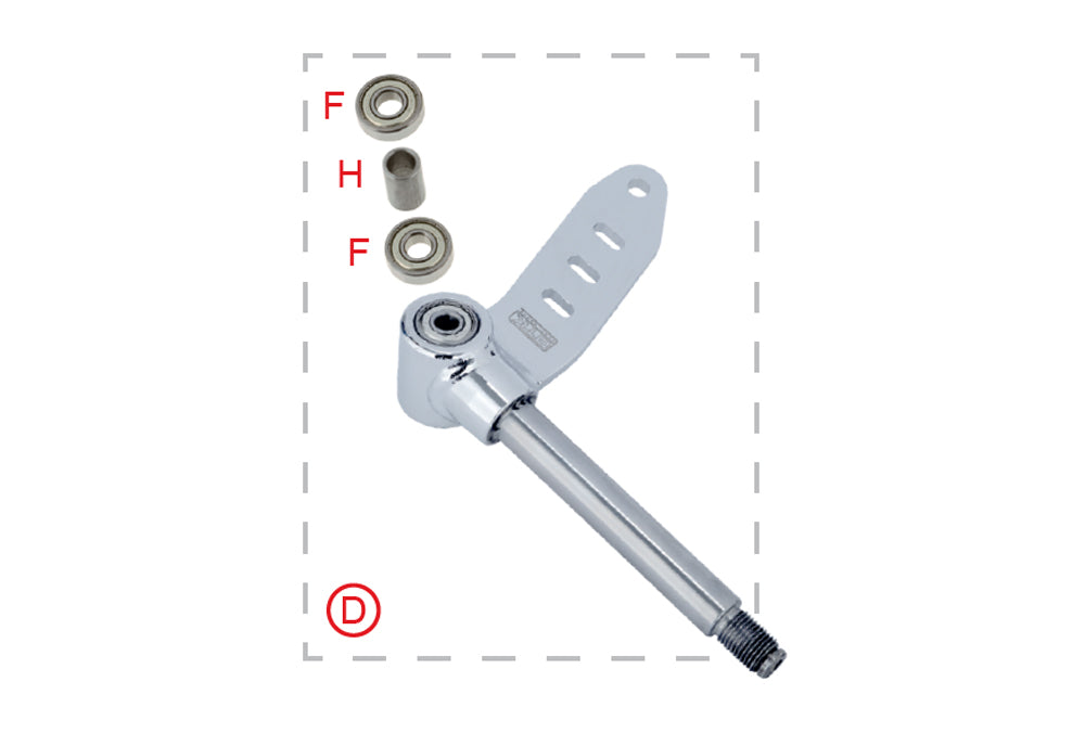 Right Mini MSHL stub axle with bearings