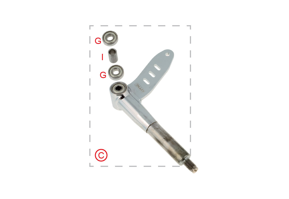 Right HST SA2-BSD stub axle with bearings