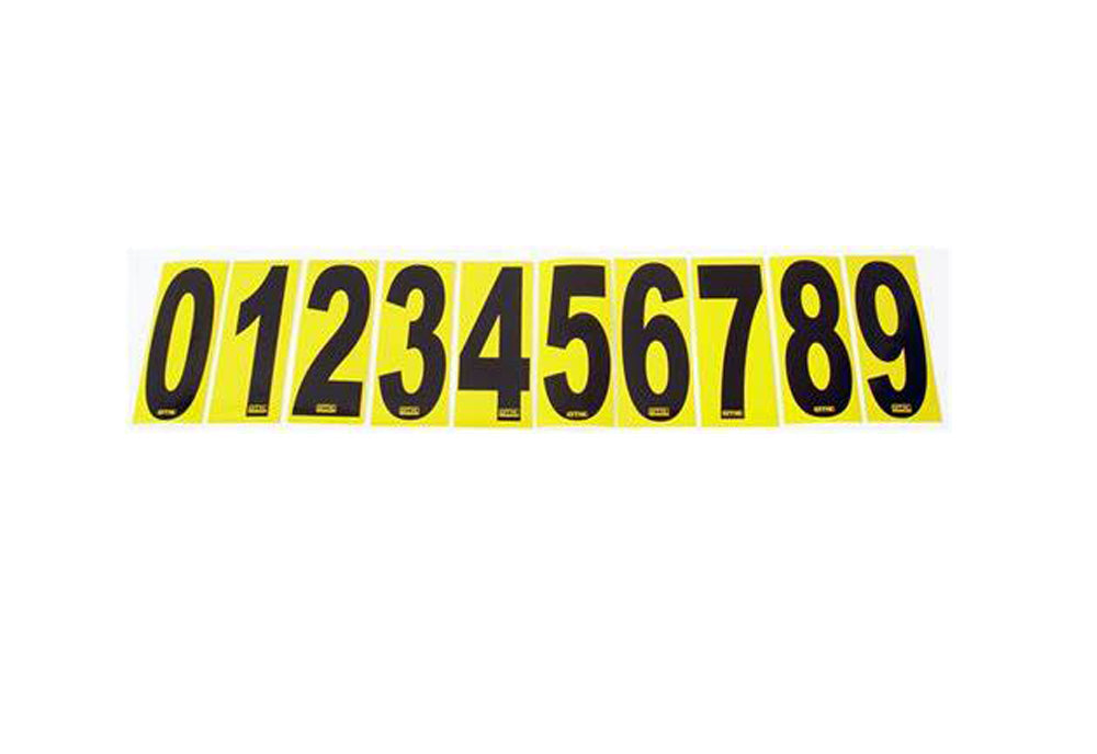 Kart Number w/ Yellow Backing - #4