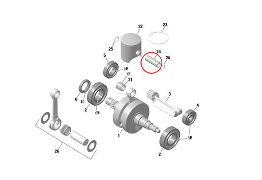PISTON PIN 15X10/12,5X45,6 FR