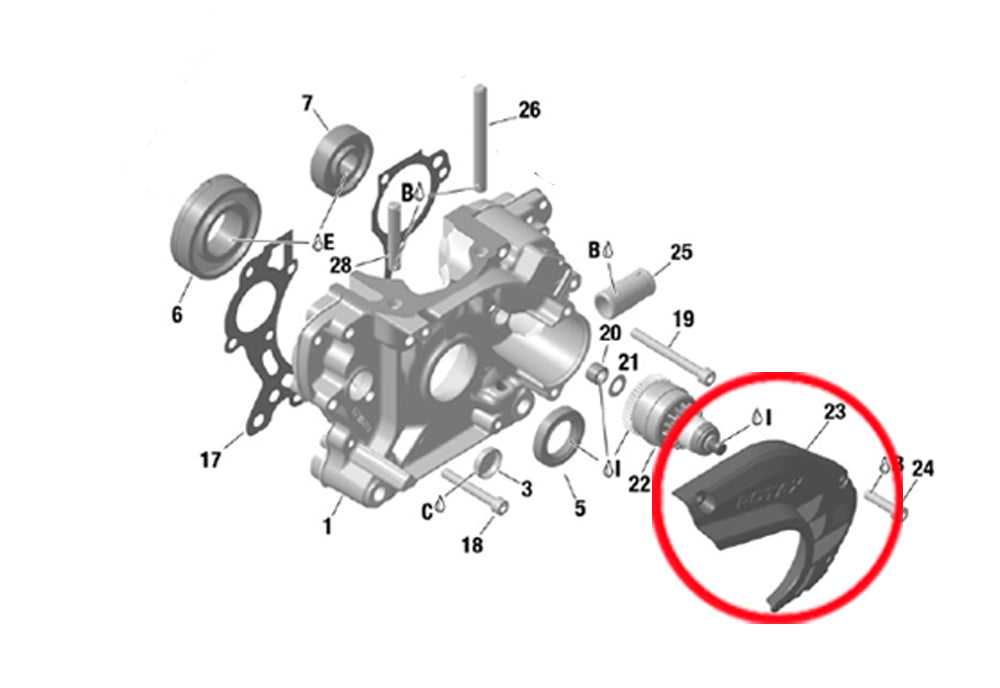 REDUCTION GEAR COVER/CHAIN GUARD 2013