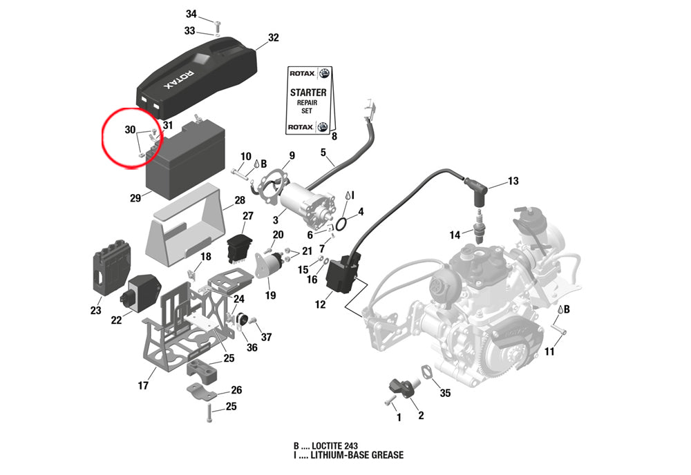 Rotax Battery Fixation Kit